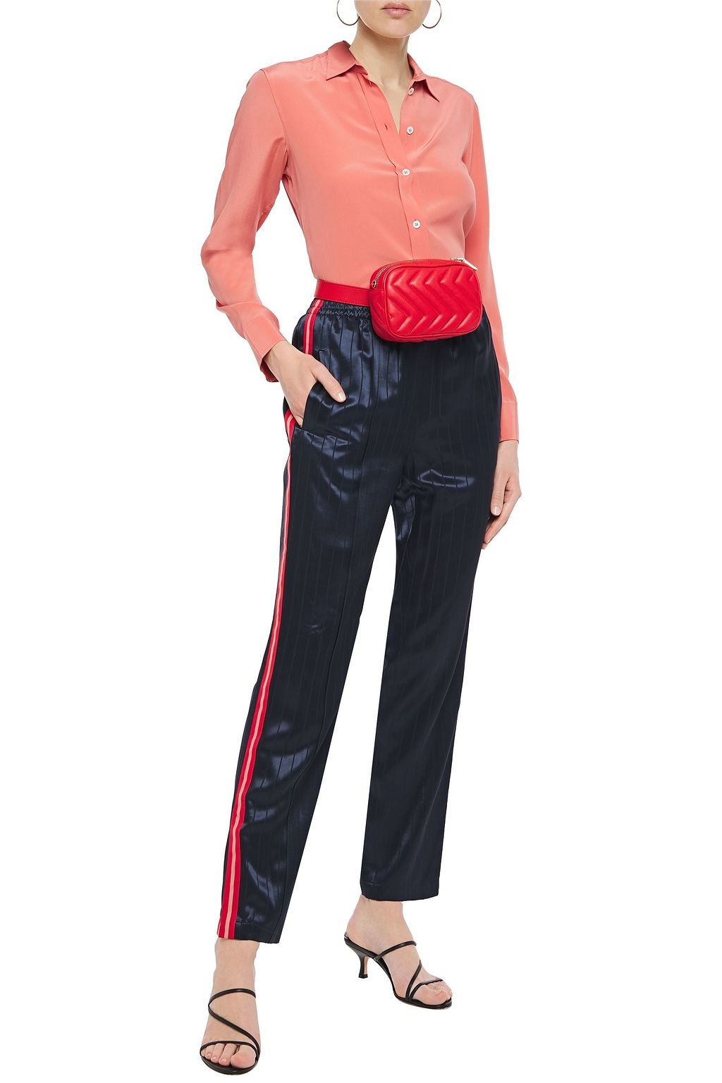 RAG & BONE Striped satin track pants