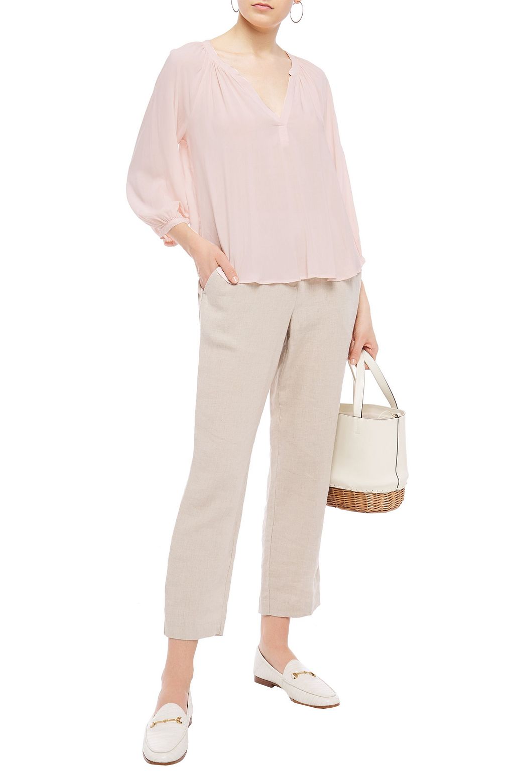 VELVET BY GRAHAM & SPENCER Kady gathered voile blouse