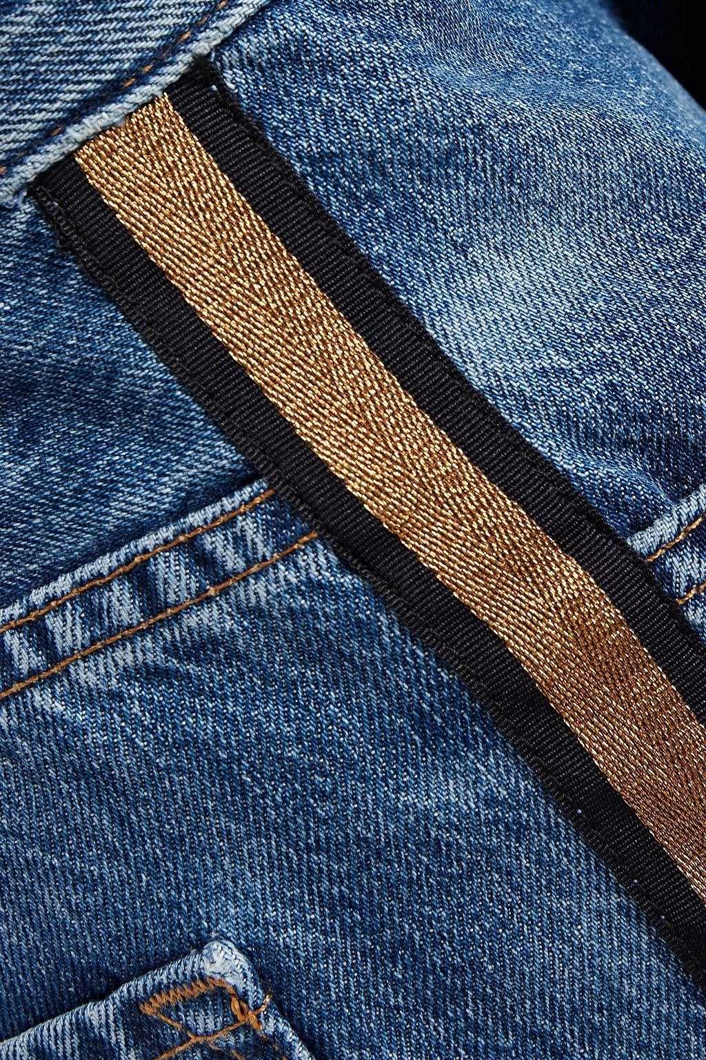 J BRAND Joan cropped metallic-trimmed high-rise wide-leg jeans
