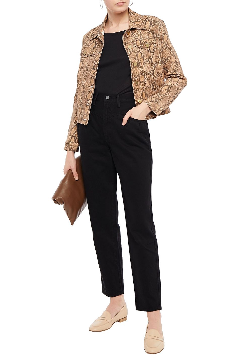 Black + Elsa Hosk Playday high-rise straight-leg jeans | Sale up to 70%