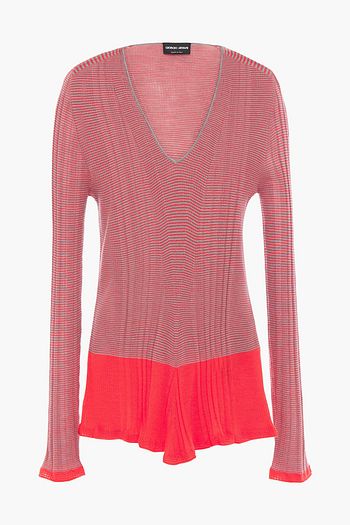 GIORGIO ARMANI سويتر من الصوف المخطط