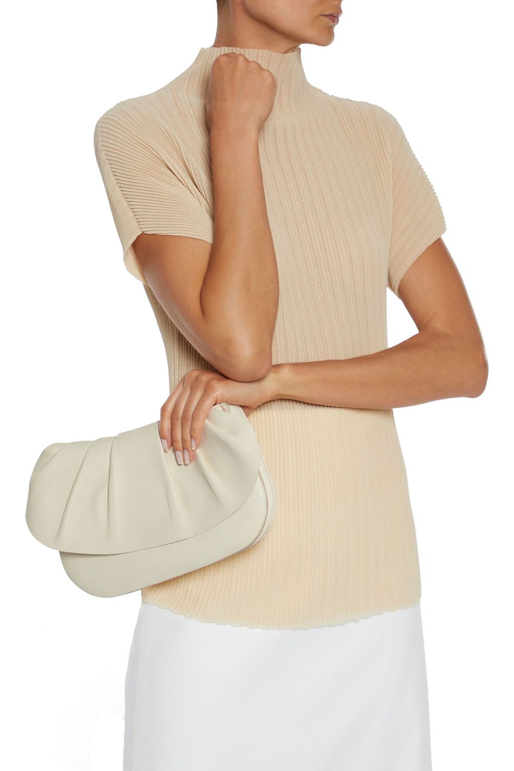THE ROW Fan Bag 10 pleated leather clutch