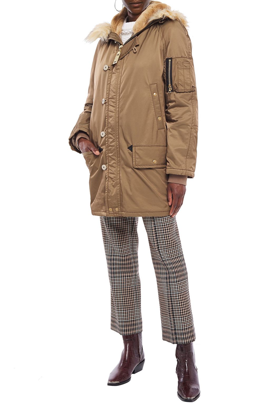 MARC JACOBS Faux fur-trimmed shell parka