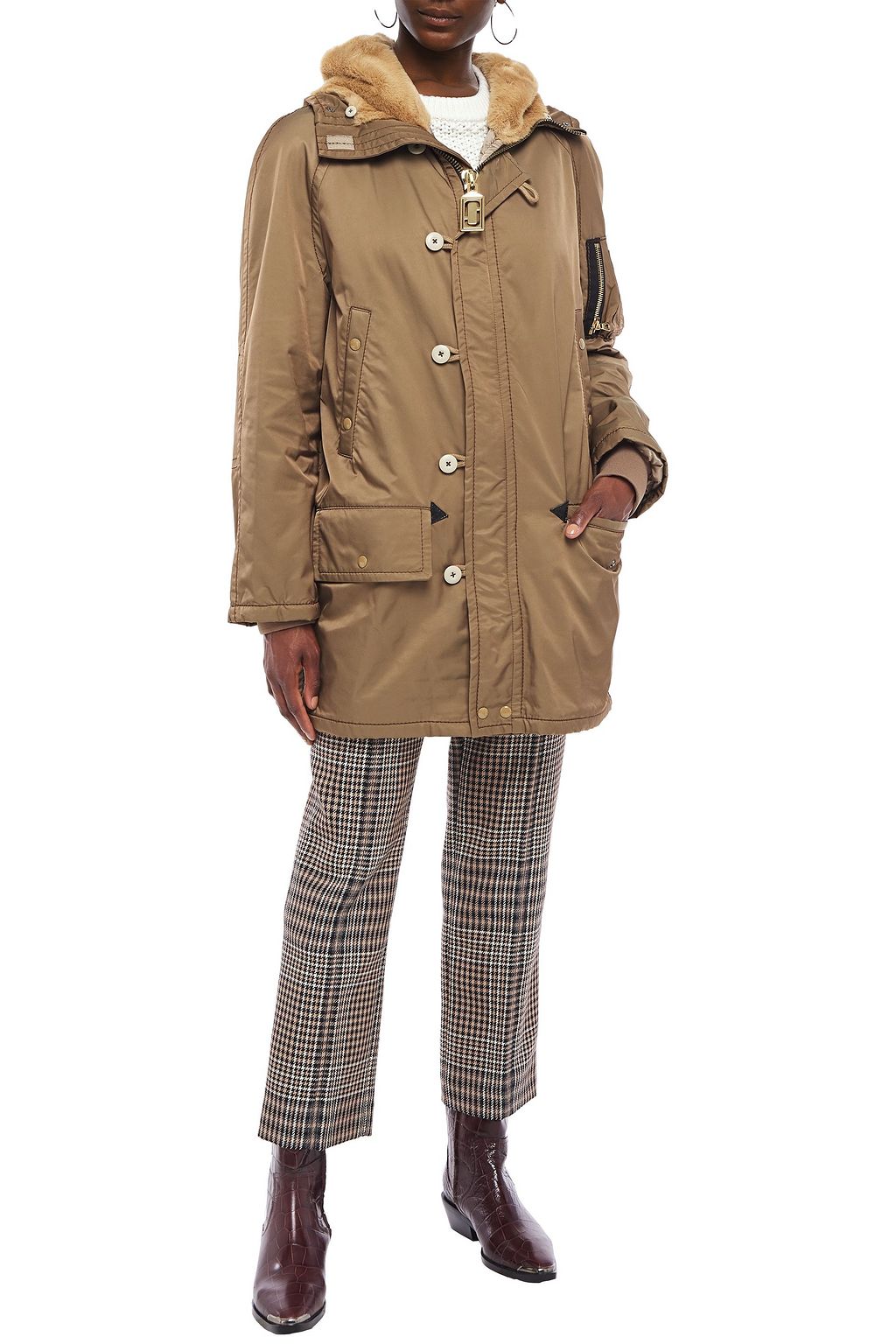 MARC JACOBS Faux fur-trimmed shell parka