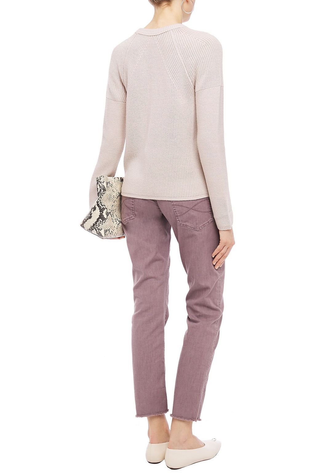 VELVET BY GRAHAM & SPENCER Paticia mélange ribbed wool-blend sweater