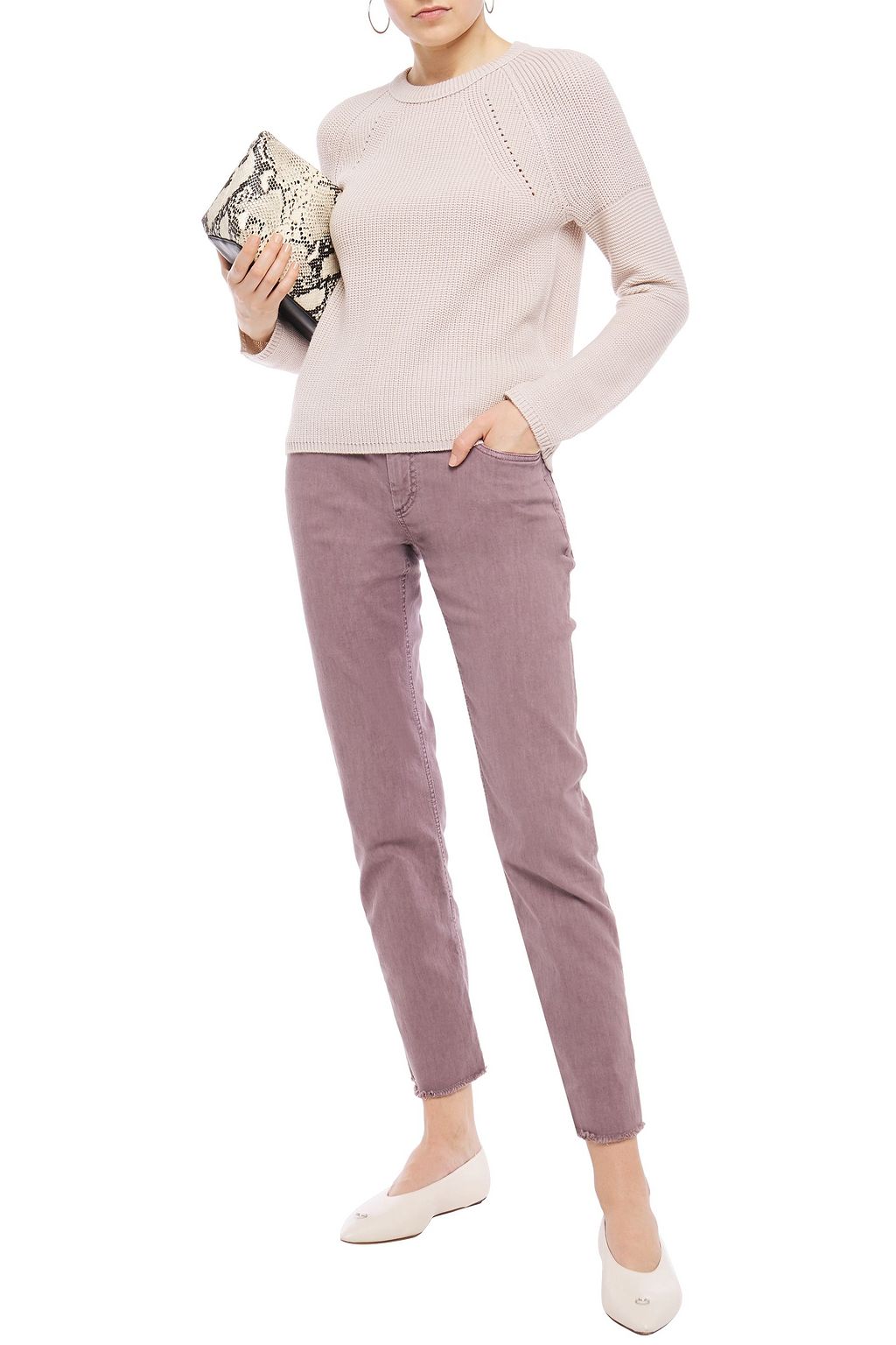 VELVET BY GRAHAM & SPENCER Paticia mélange ribbed wool-blend sweater