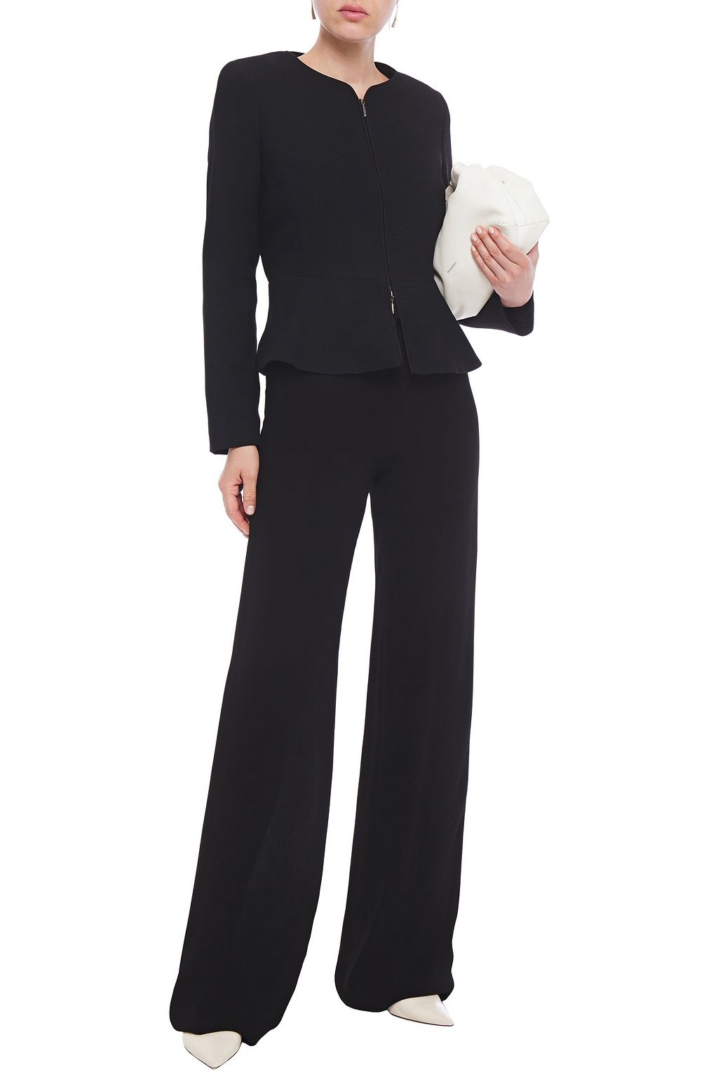GIORGIO ARMANI Textured woven peplum jacket