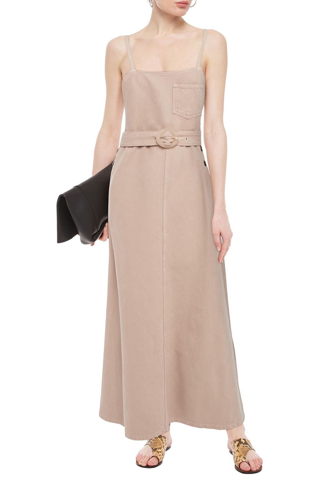 NANUSHKA Estelle belted denim midi dress