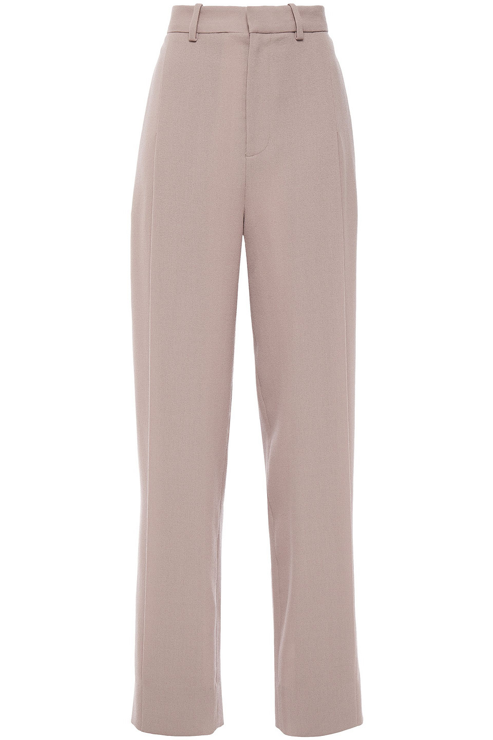 Roland Mouret Woman Pleated Wool-crepe Wide-leg Pants Mushroom Size 10