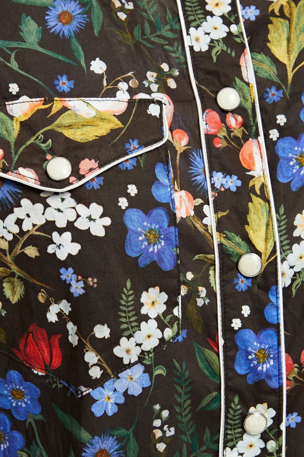 R13 Floral-print cotton-poplin midi shirt dress