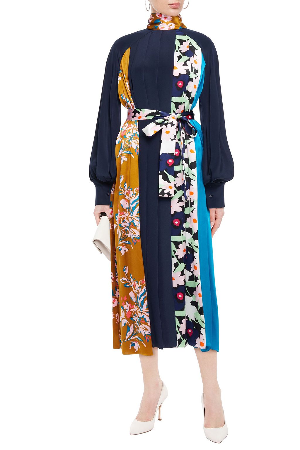 ROKSANDA Afisa floral-print silk-satin and crepe midi dress