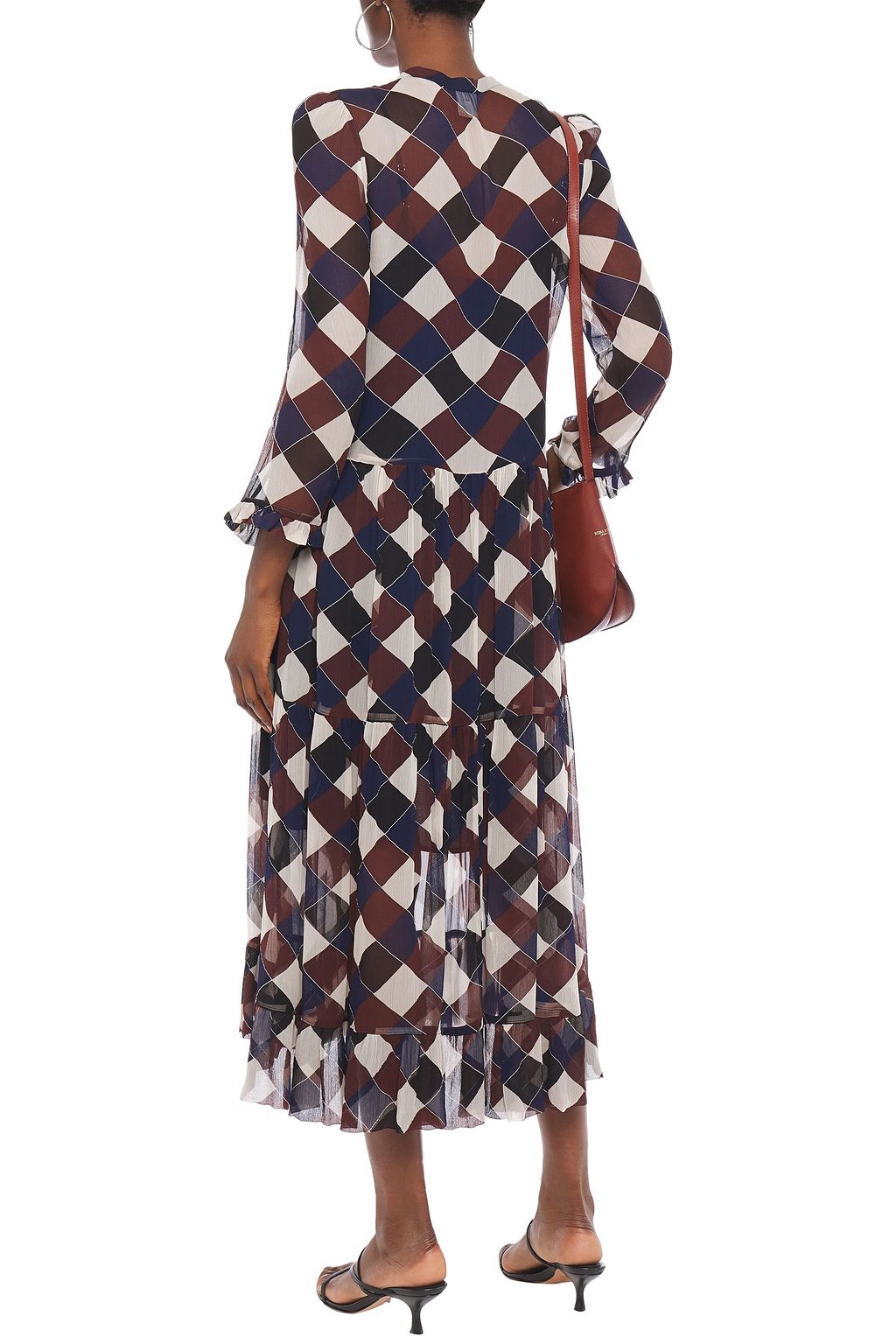 BAUM UND PFERDGARTEN Alexondra ruffled printed georgette midi dres