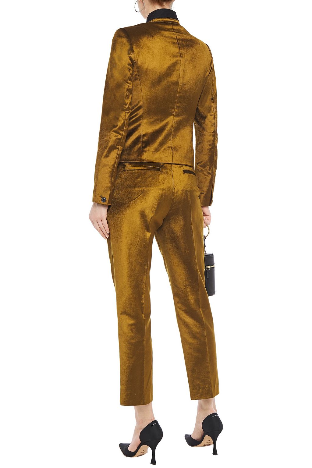 RAG & BONE Cropped cotton-blend velvet tapered pants