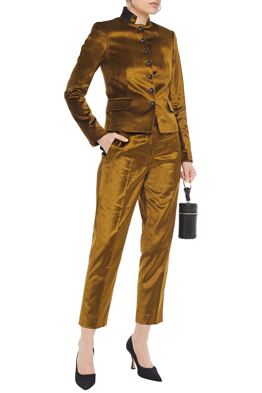 RAG & BONE Cropped cotton-blend velvet tapered pants