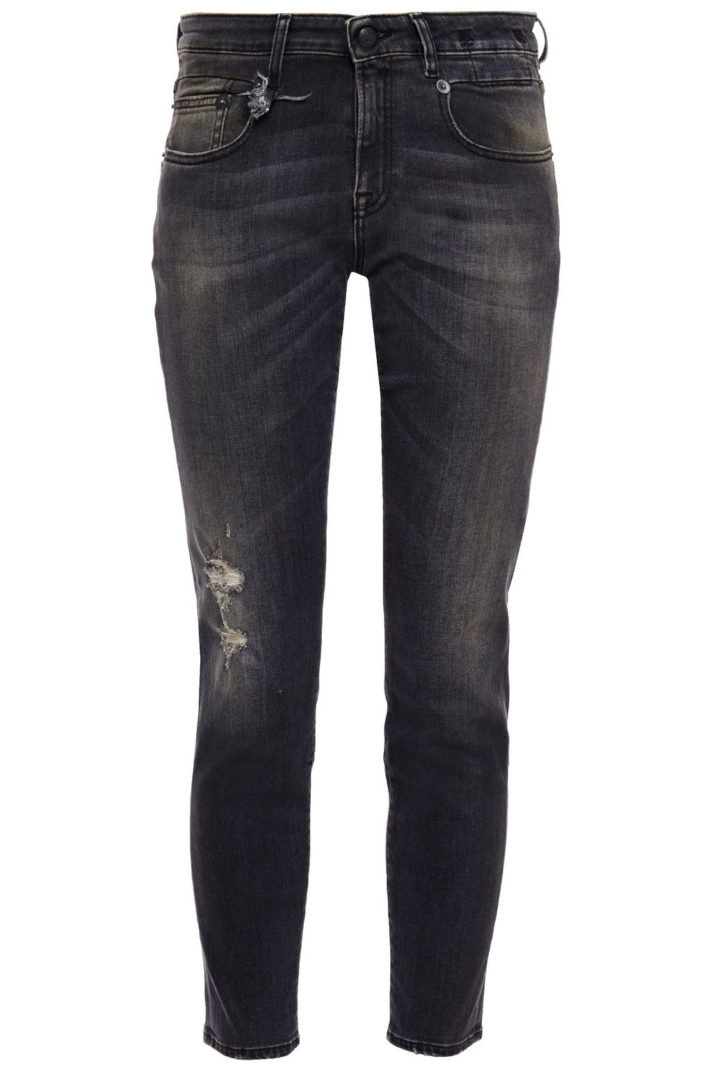 black faded distressed jeans