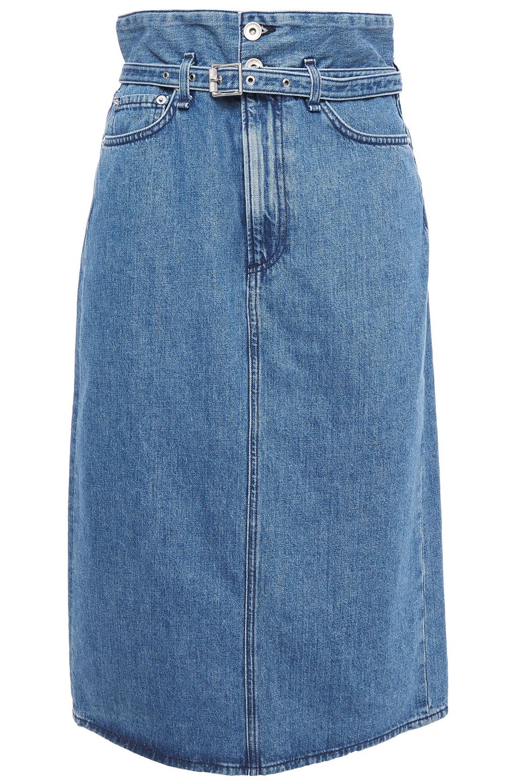 belted denim skirt