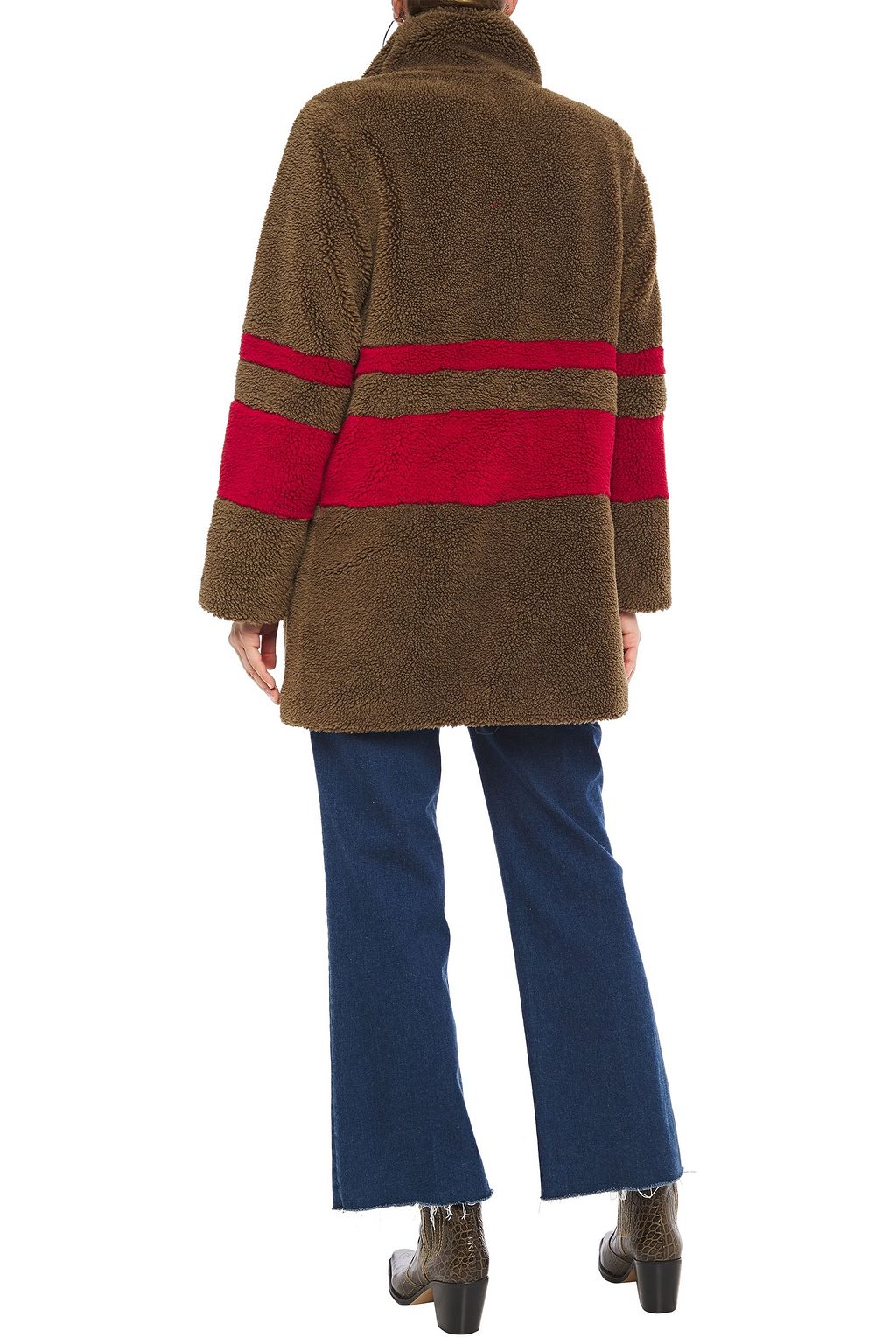 VELVET BY GRAHAM & SPENCER Evian striped faux fur coat