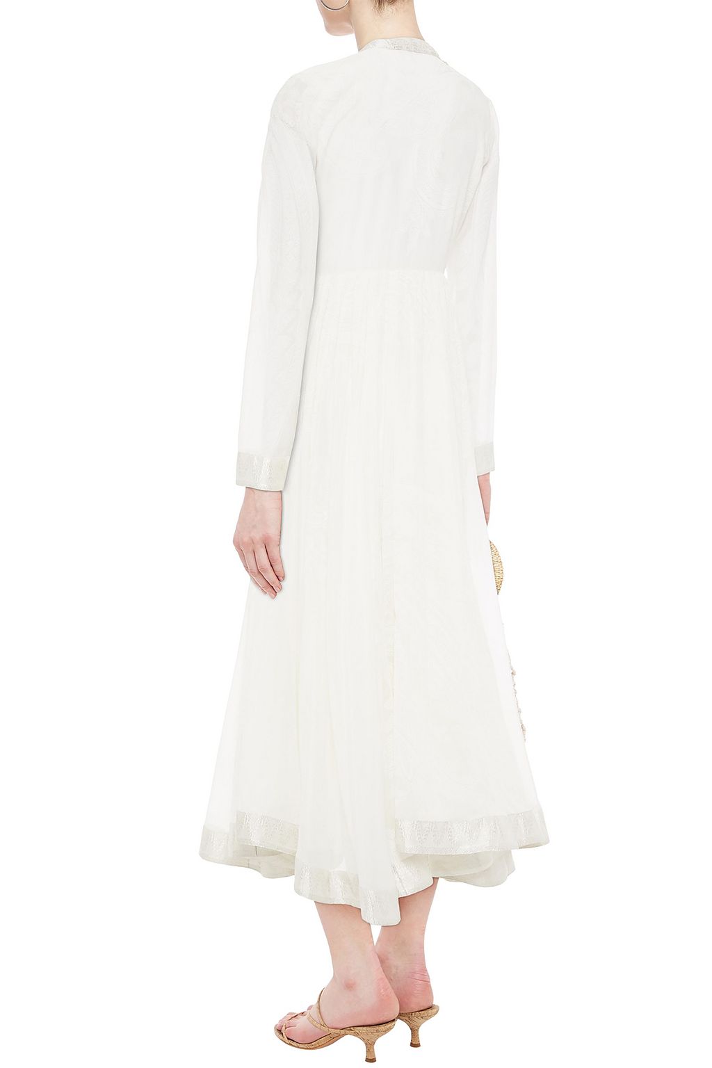 ETRO Tasseled cotton and silk-blend jacquard midi wrap dress