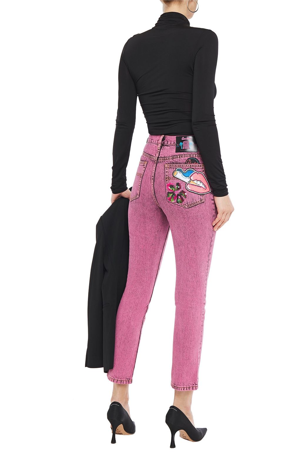 MARC JACOBS Embellished appliquéd high-rise skinny jeans