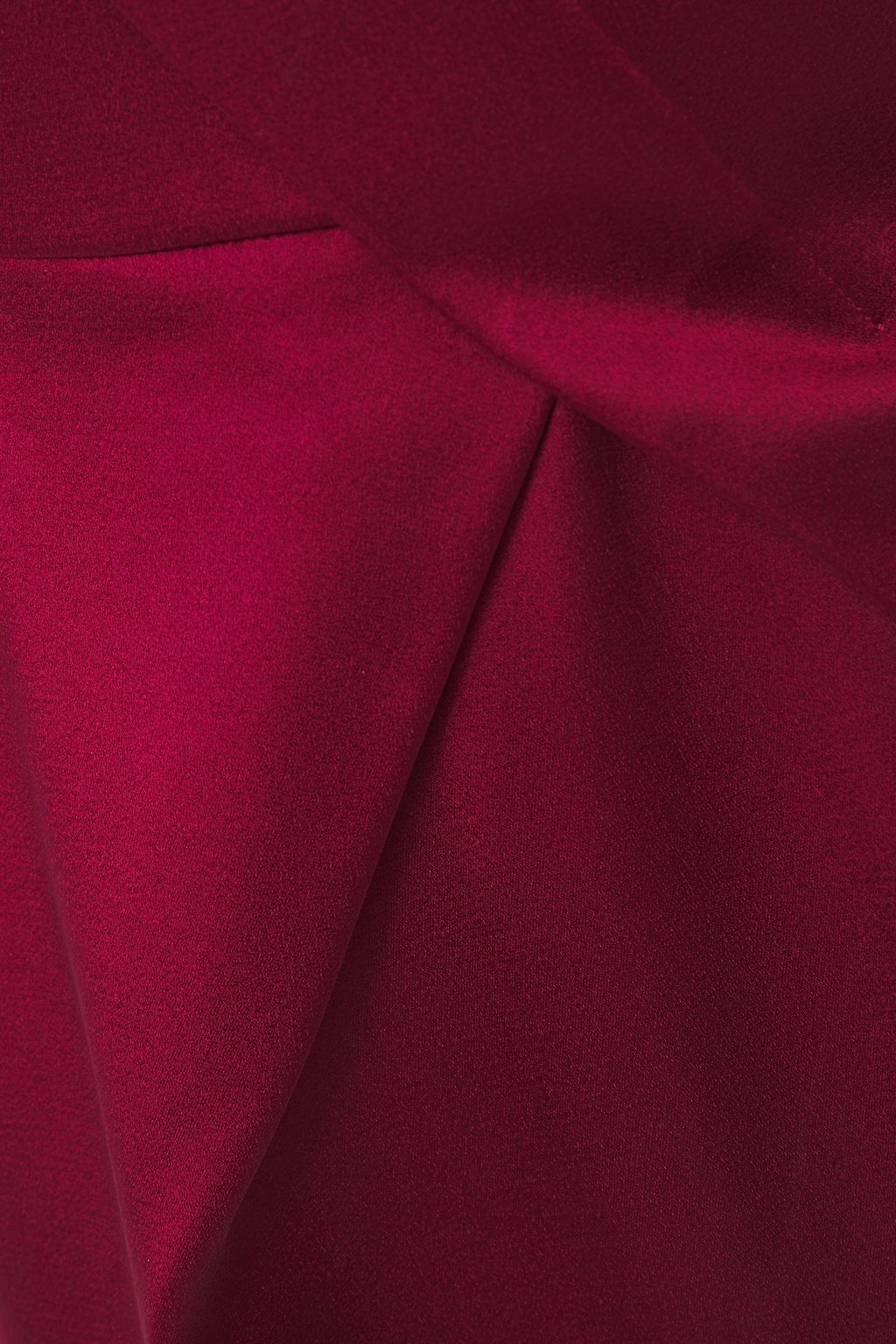ROLAND MOURET Off-the-shoulder pleated satin-crepe mini dress