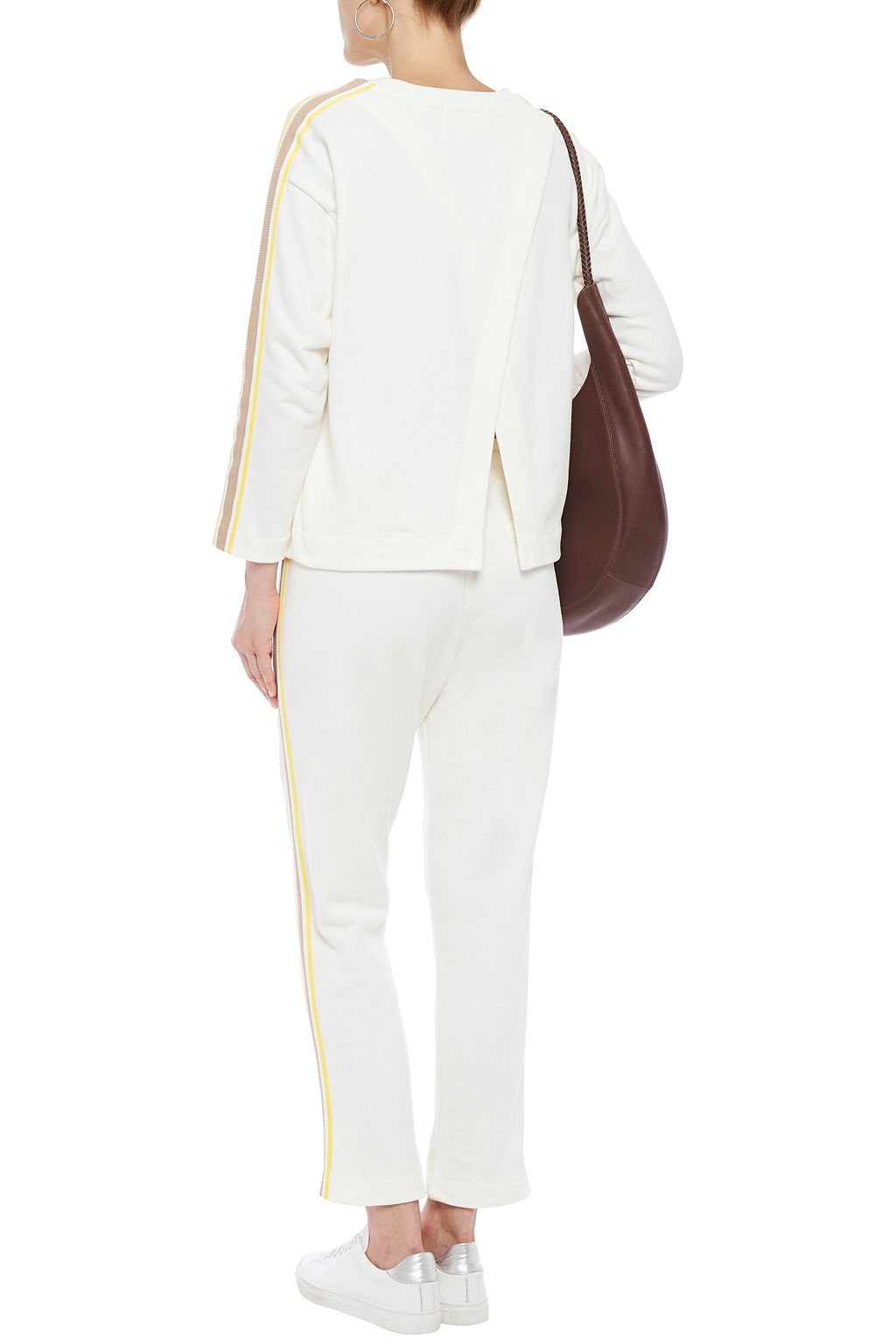 CHINTI & PARKER Striped cotton-terry track pants