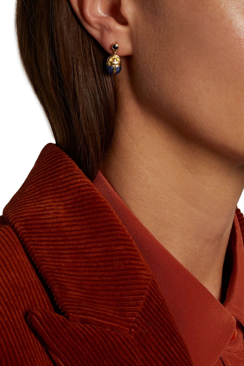 PAMELA LOVE 18-karat gold sapphire earrings