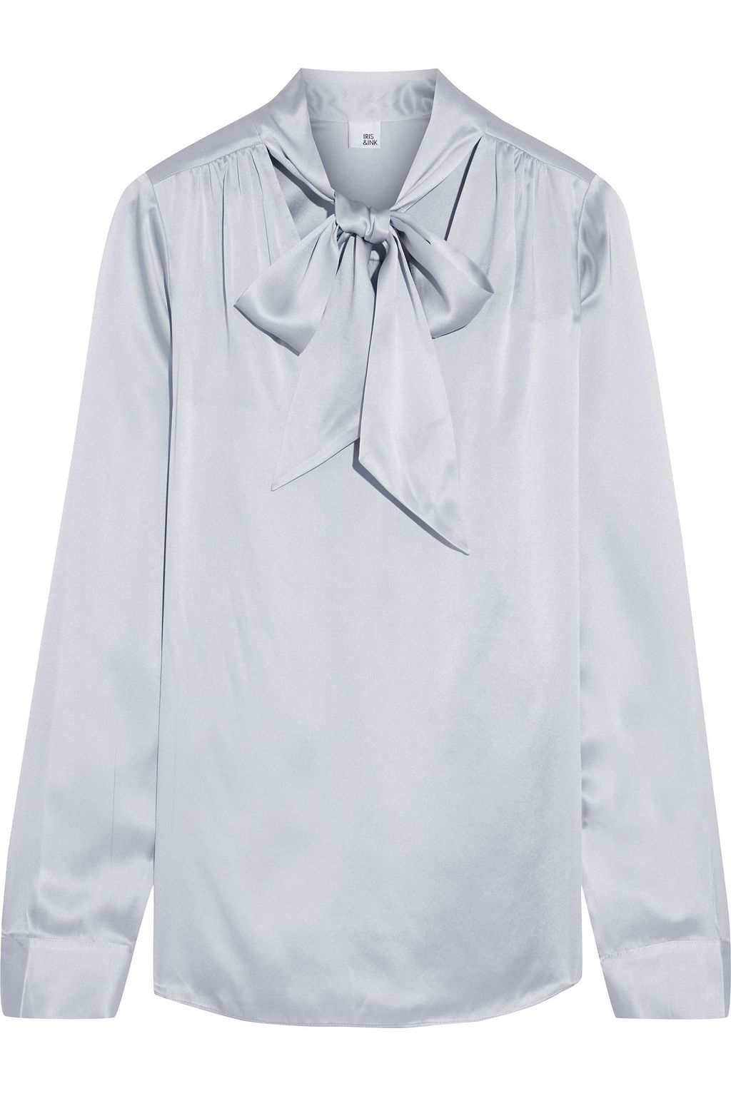 tie neck satin blouse