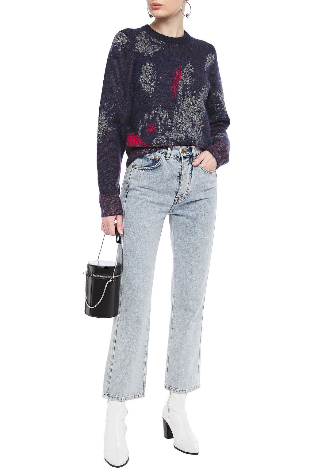 RAG & BONE Fleur metallic jacquard-knit sweater