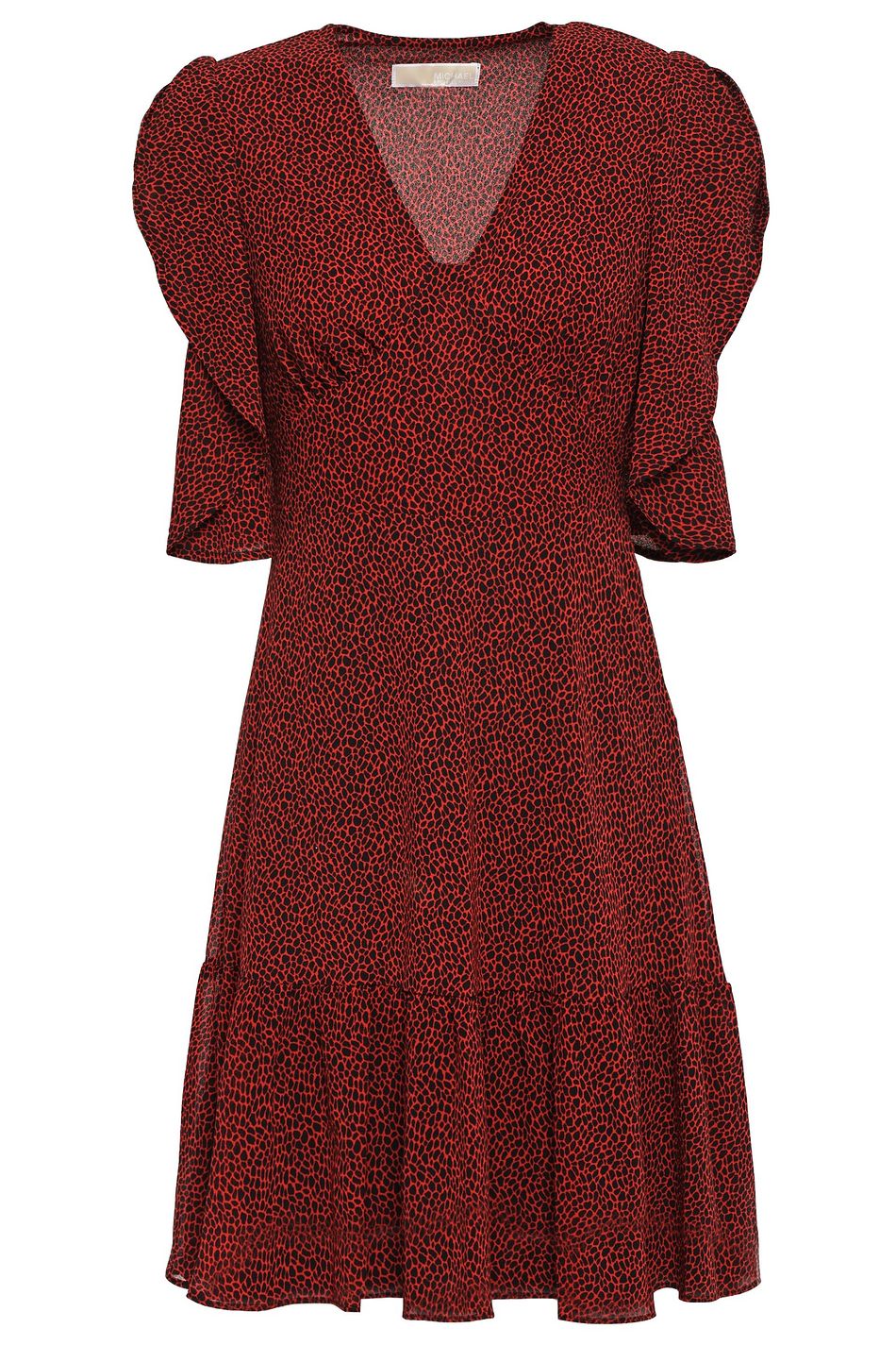 michael kors red leopard dress