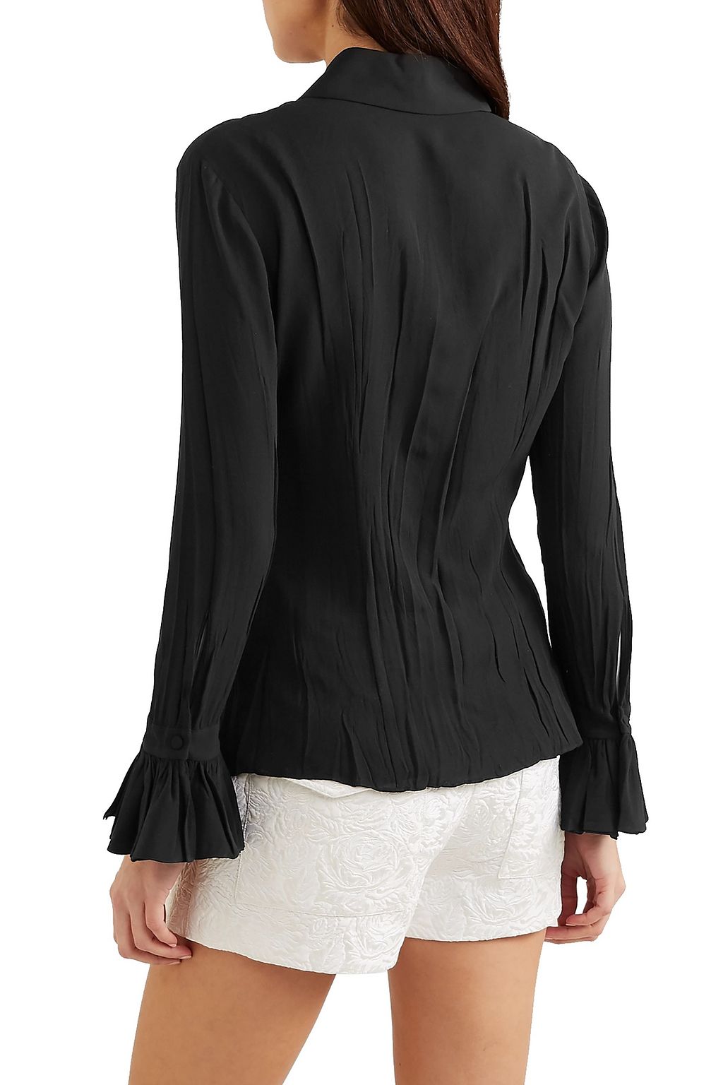 MICHAEL KORS COLLECTION Crinkled silk-crepe shirt