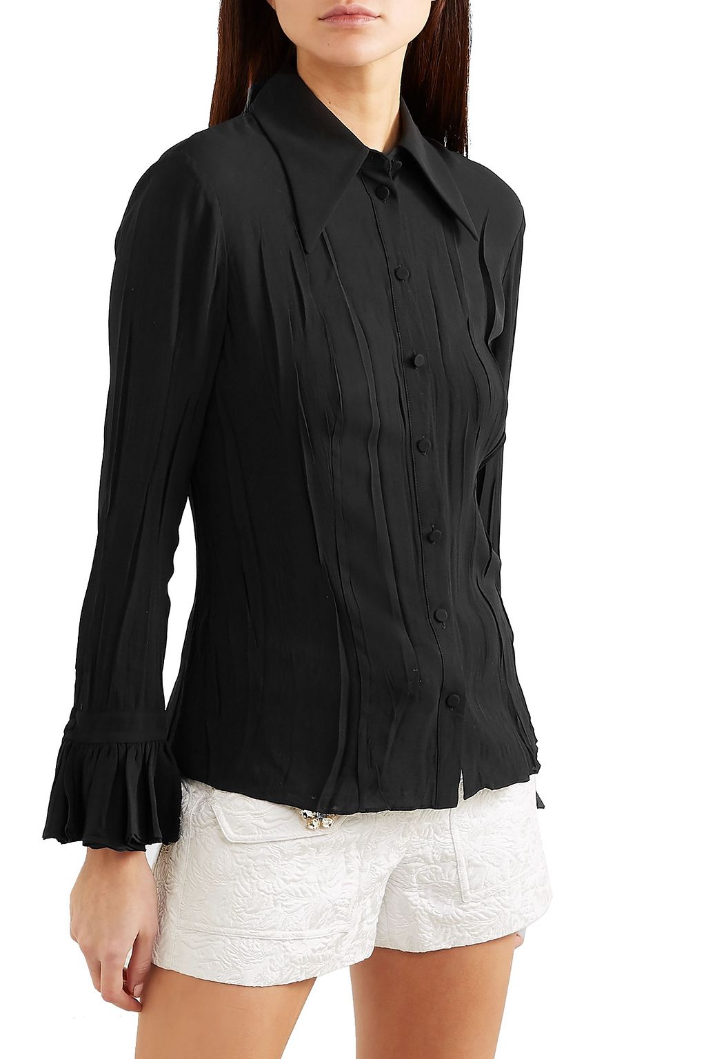 MICHAEL KORS COLLECTION Crinkled silk-crepe shirt