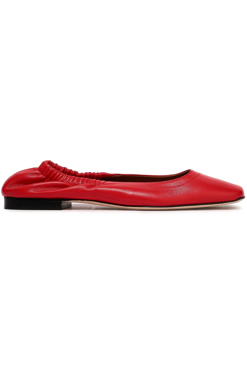 red leather ballet flats