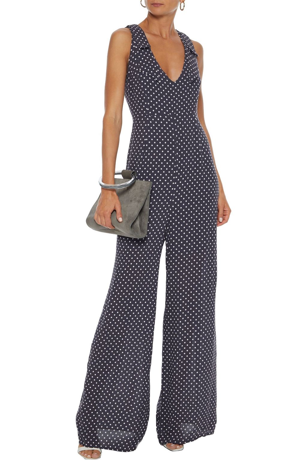 ZIMMERMANN Bow-embellished printed crepe wide-leg jumpsuit