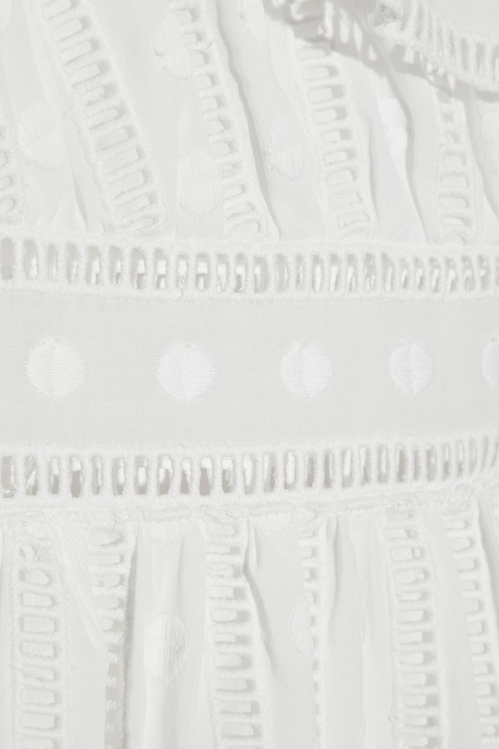 ZIMMERMANN Ruffle-trimmed embroidered cotton mini dress