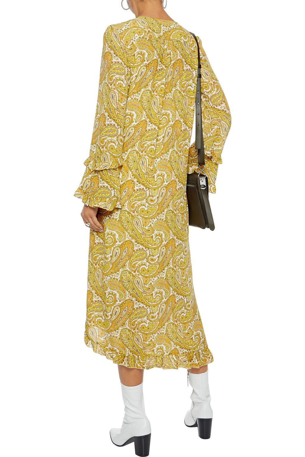 BAUM UND PFERDGARTEN Ameli ruffle-trimmed printed crepe midi dress