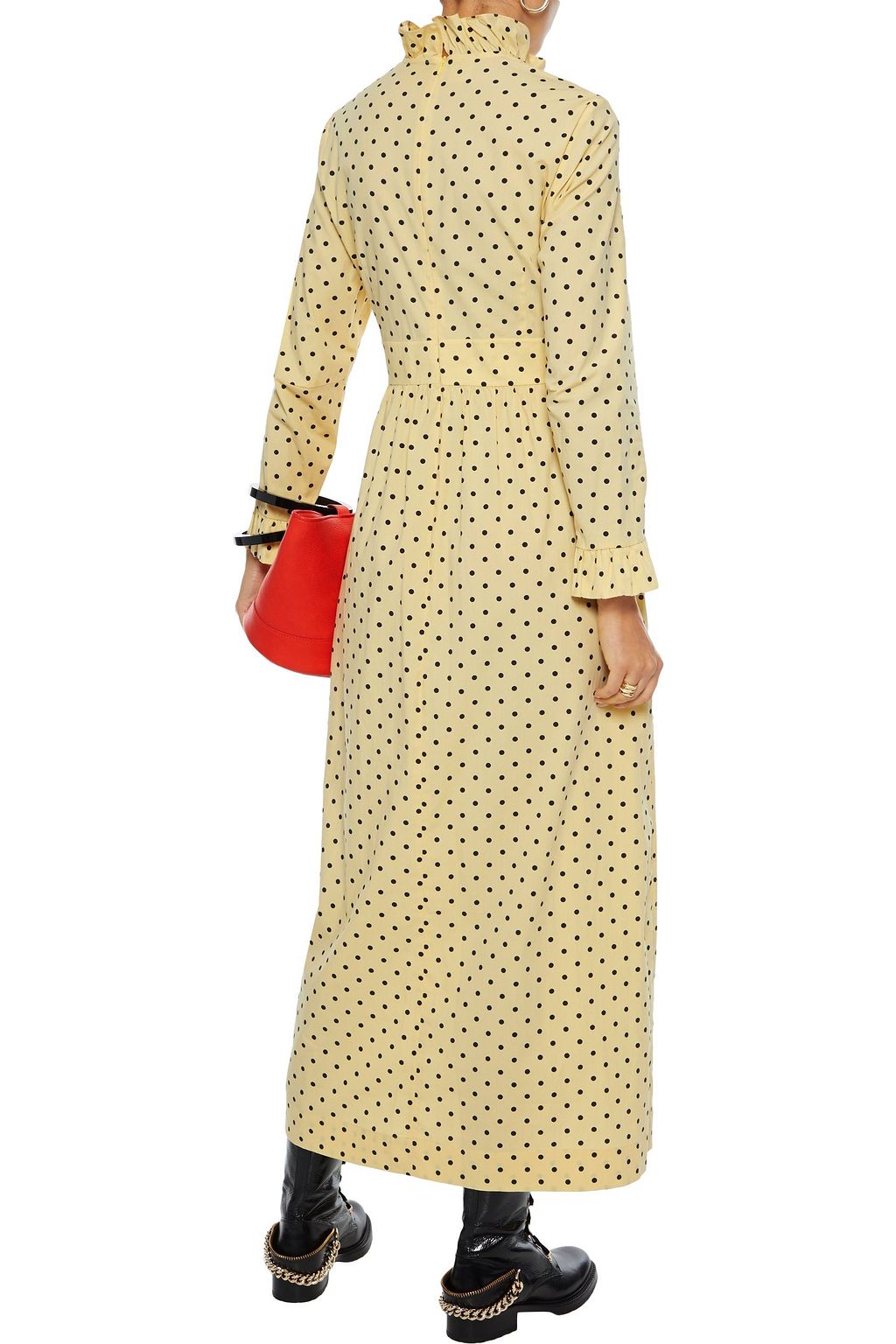 BAUM UND PFERDGARTEN Alitha ruffle-trimmed printed cotton-blend maxi dress