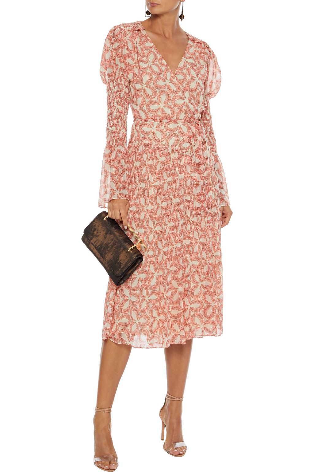 DIANE VON FURSTENBERG Ani pleated printed chiffon midi wrap dress