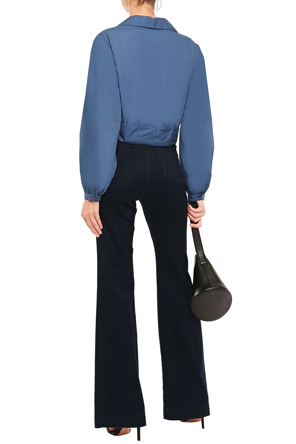TEMPERLEY LONDON Cropped knotted cotton-poplin shirt