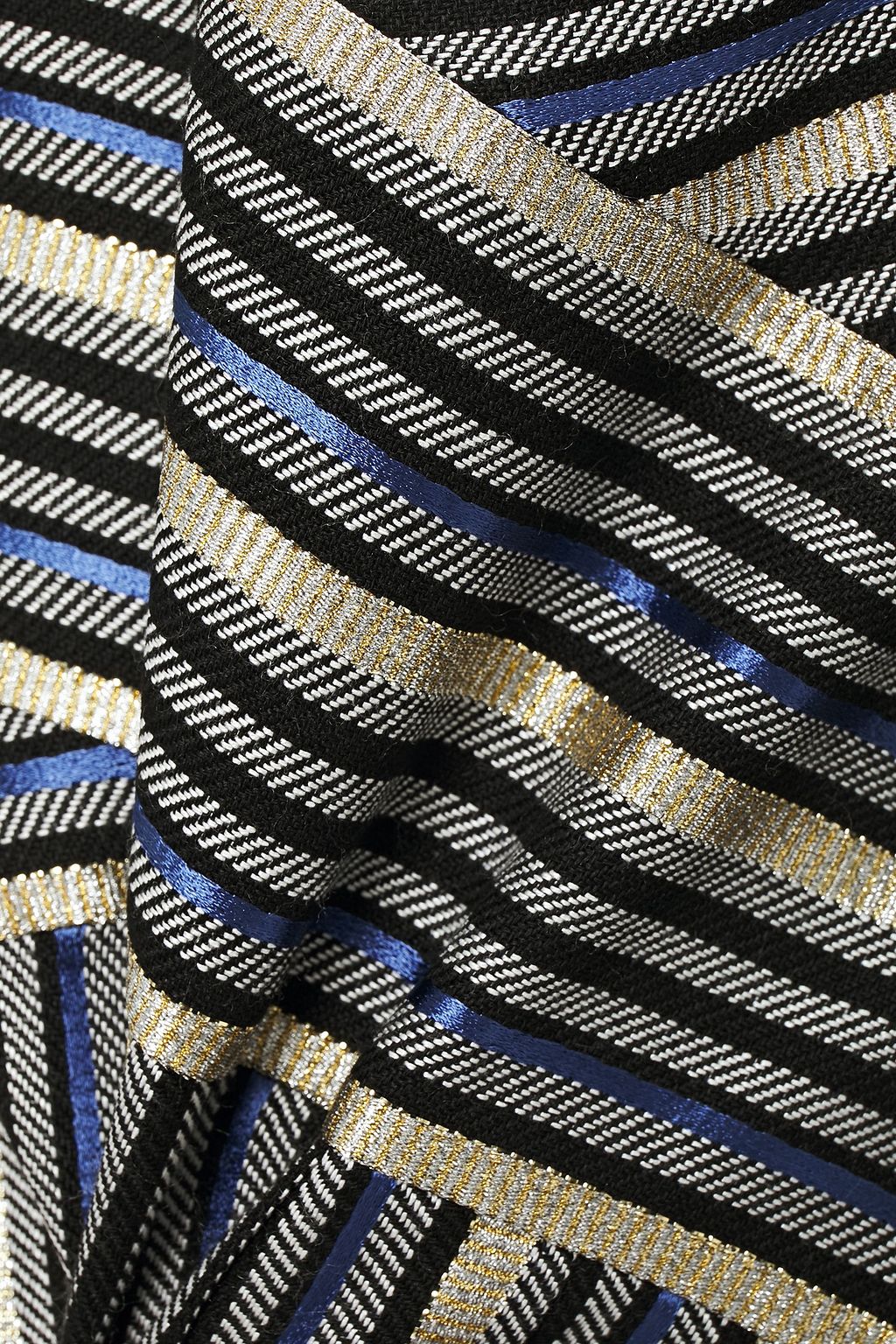 PETER PILOTTO Pleated metallic striped jacquard midi dress