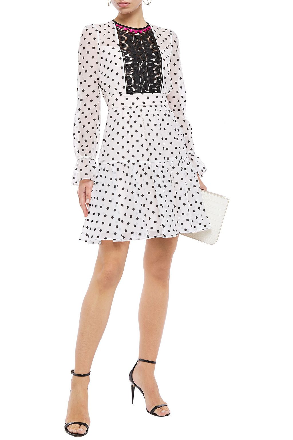 TEMPERLEY LONDON Prix lace-paneled flocked cotton-blend organza mini dress