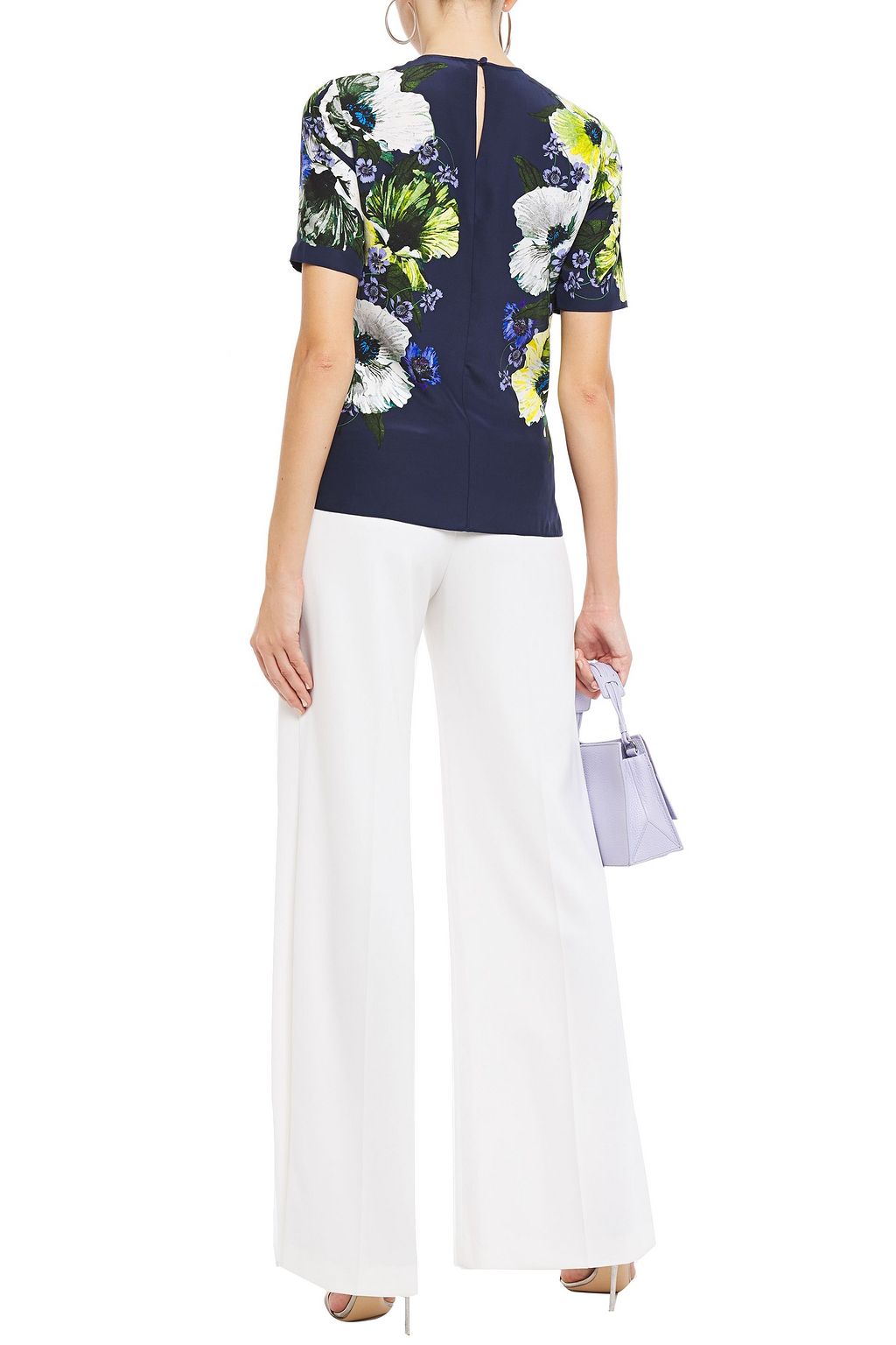 ERDEM Floral-print silk crepe de chine blouse