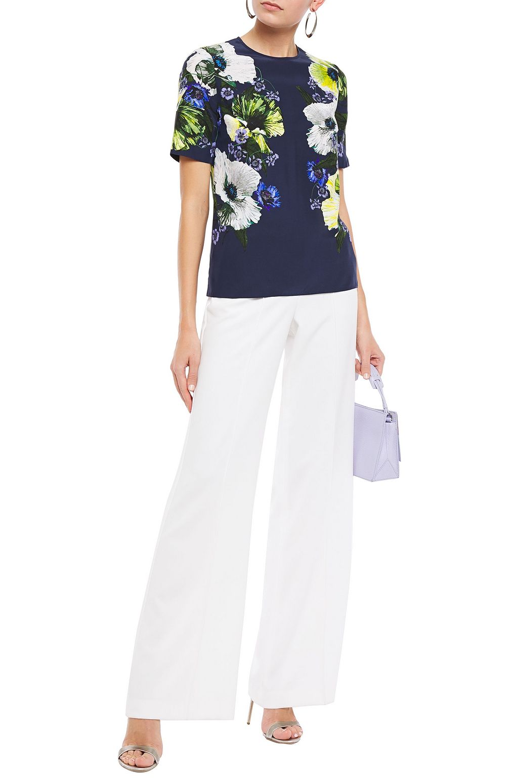 ERDEM Floral-print silk crepe de chine blouse