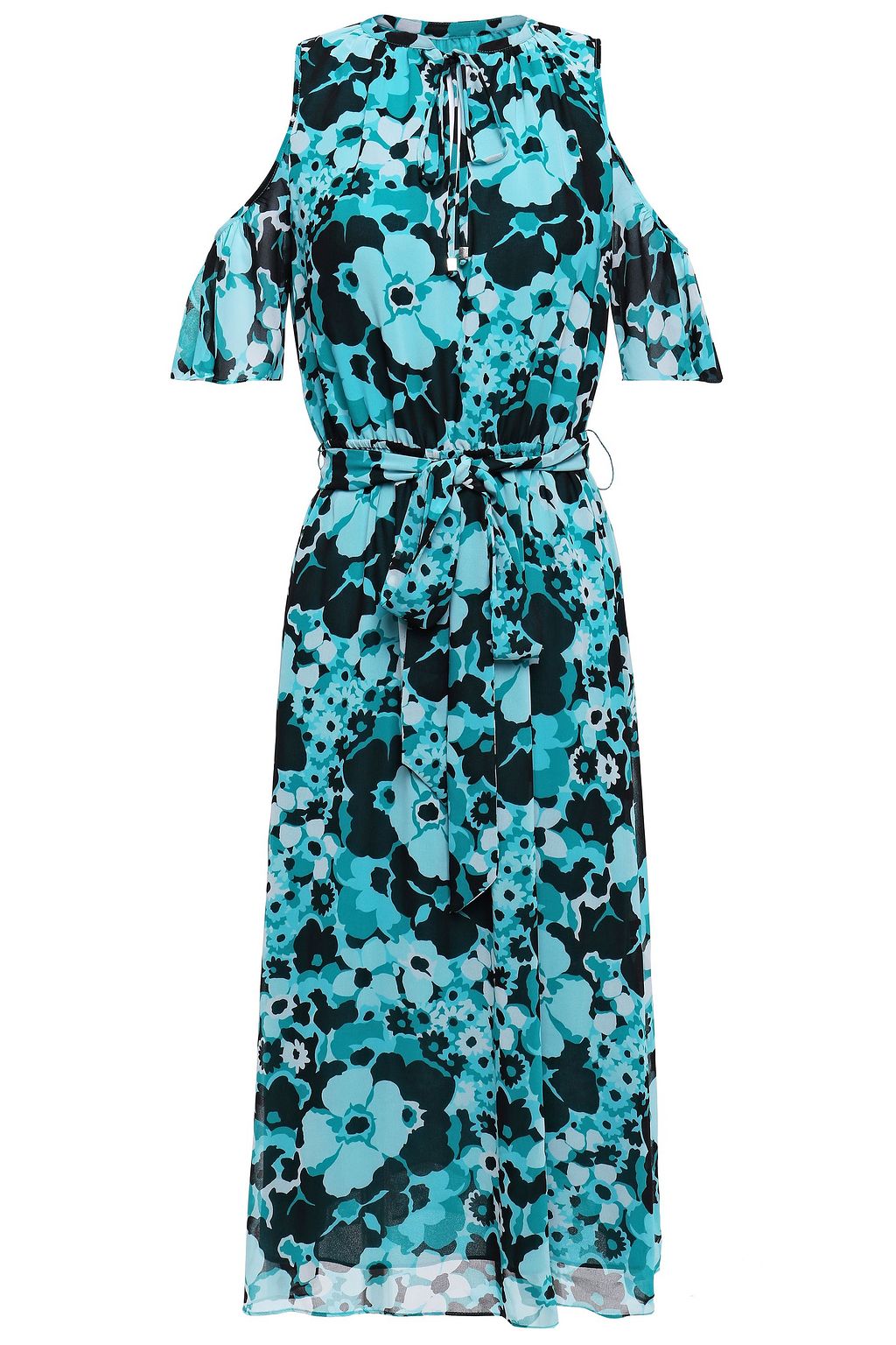 michael kors floral chiffon dress