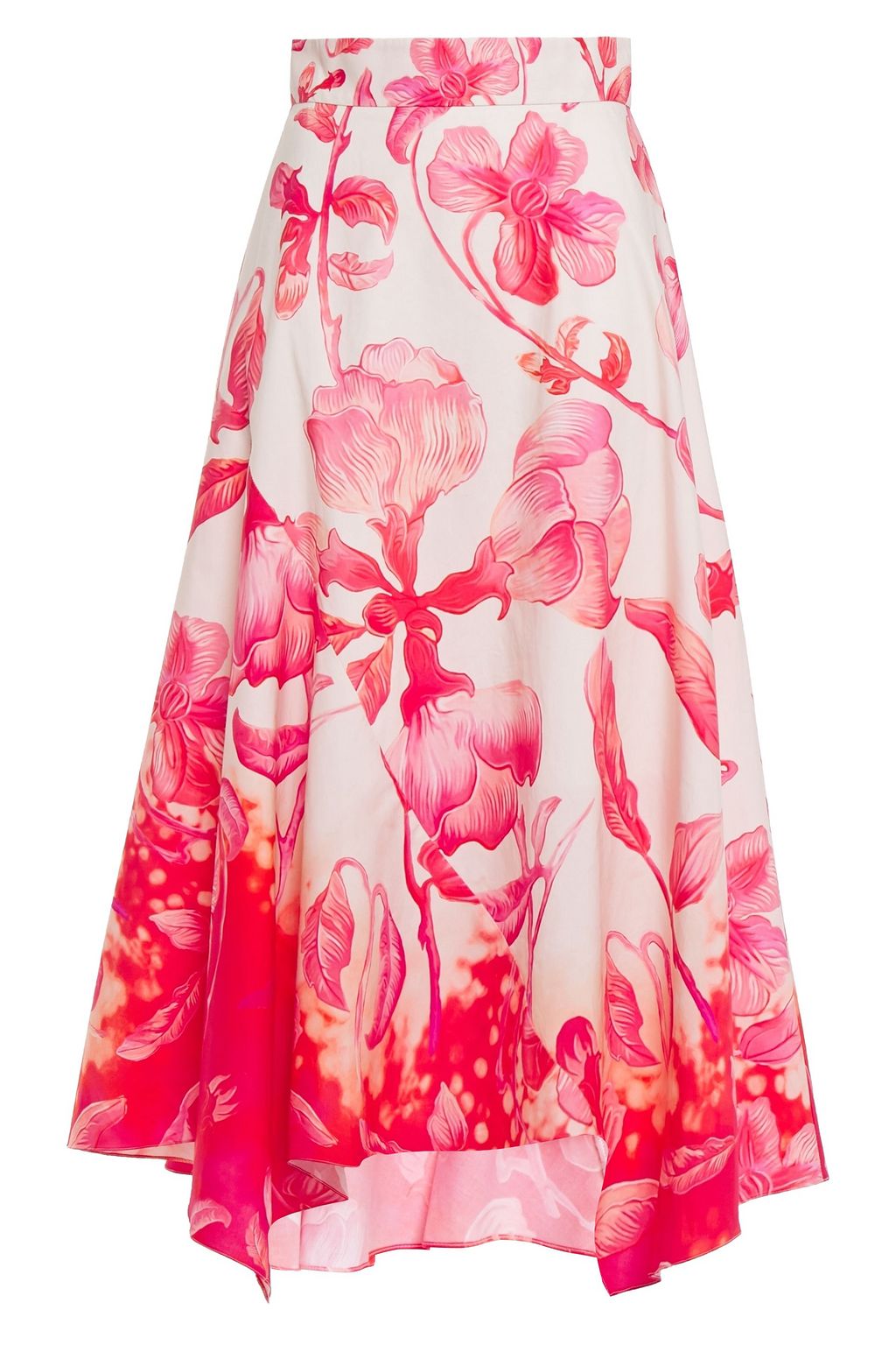 PETER PILOTTO Asymmetric floral-print cotton-poplin midi skirt | Sale ...