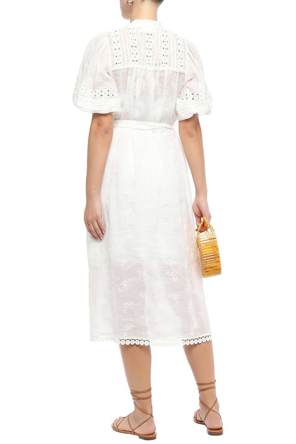 ZIMMERMANN Castile Flower crochet-trimmed embroidered voile midi dress