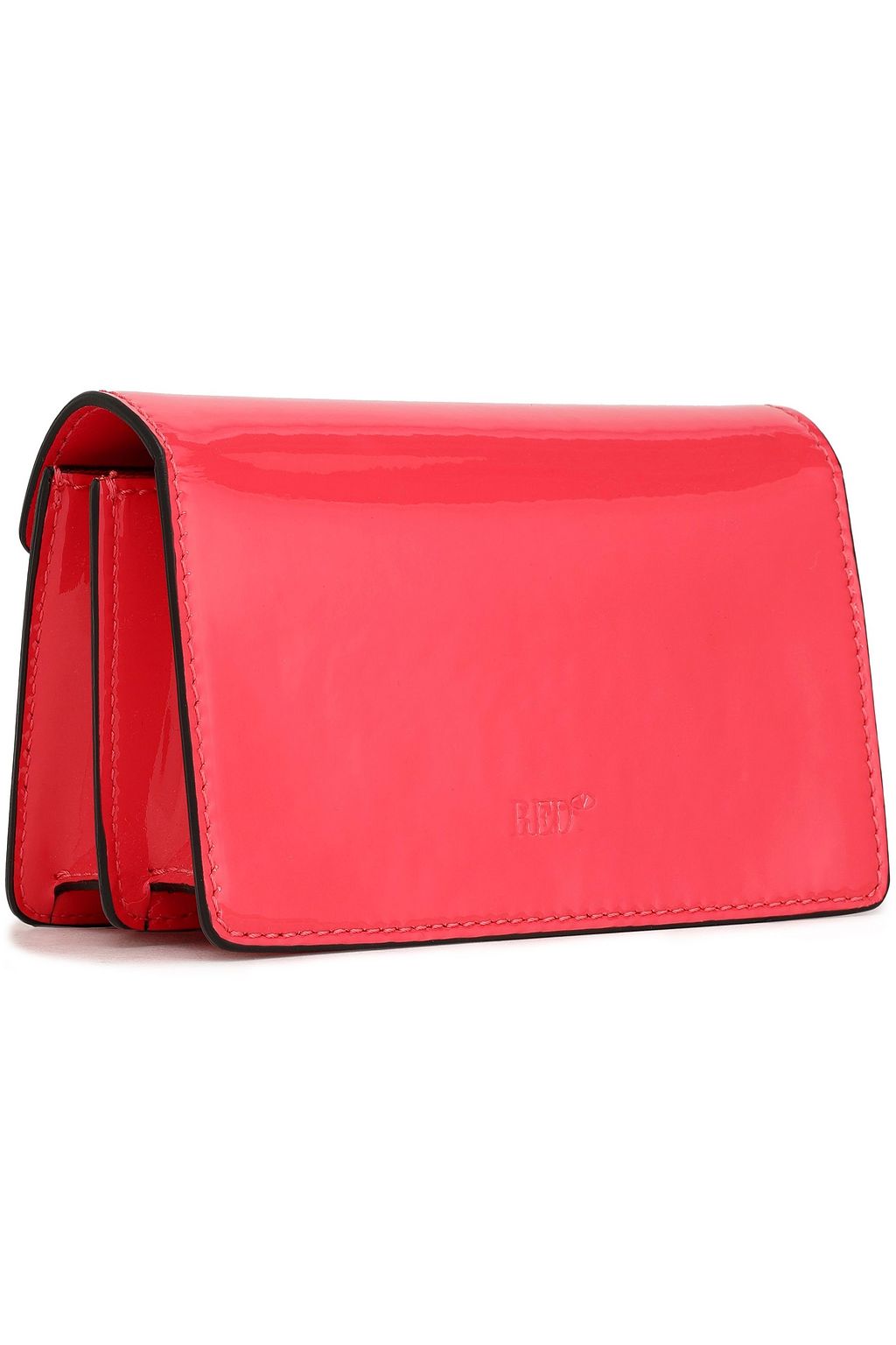 RED(V) Eyelet-embellished patent-leather clutch