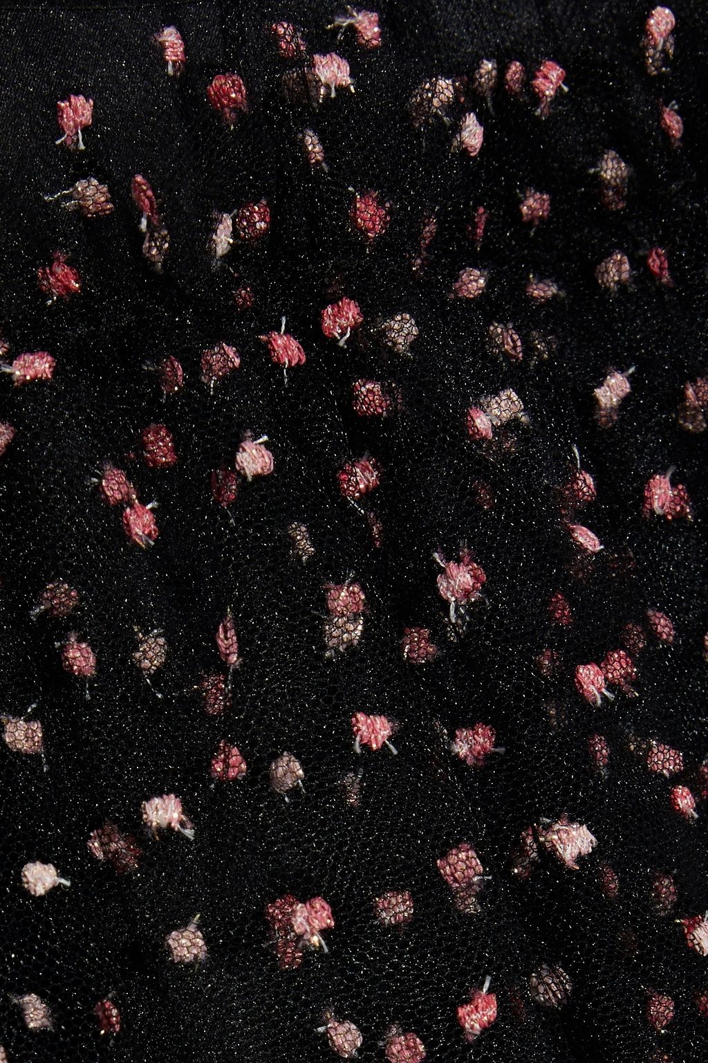 ADAM LIPPES Tiered metallic embroidered tulle blouse