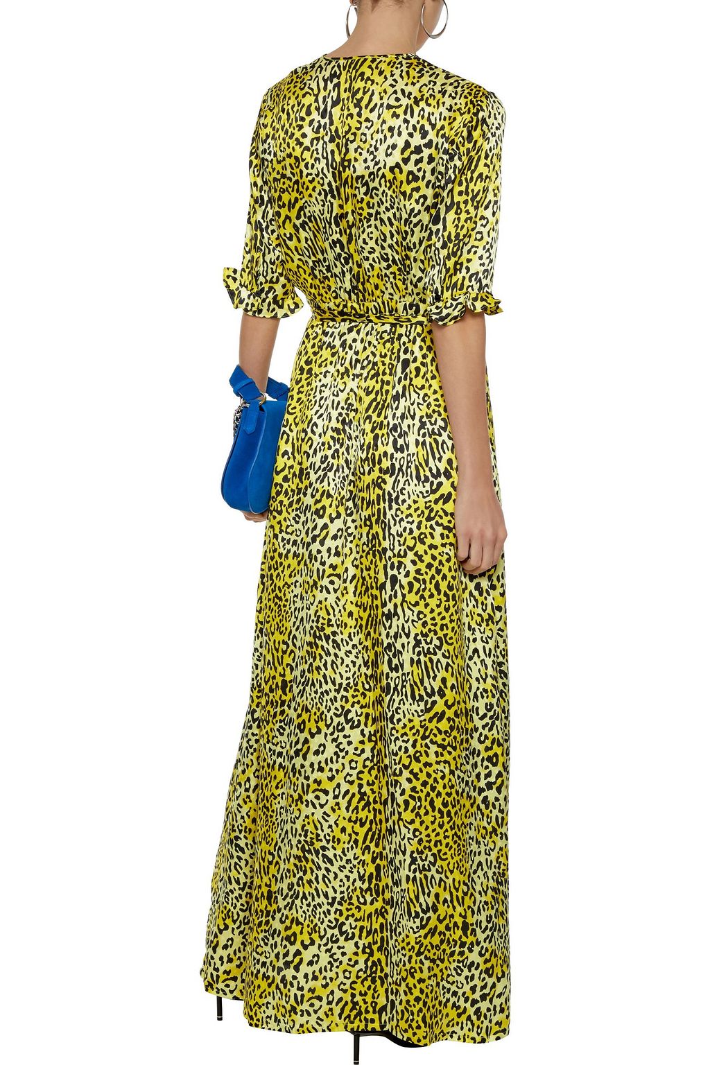 BAUM UND PFERDGARTEN Adelita leopard-print silk-jacquard maxi wrap dress