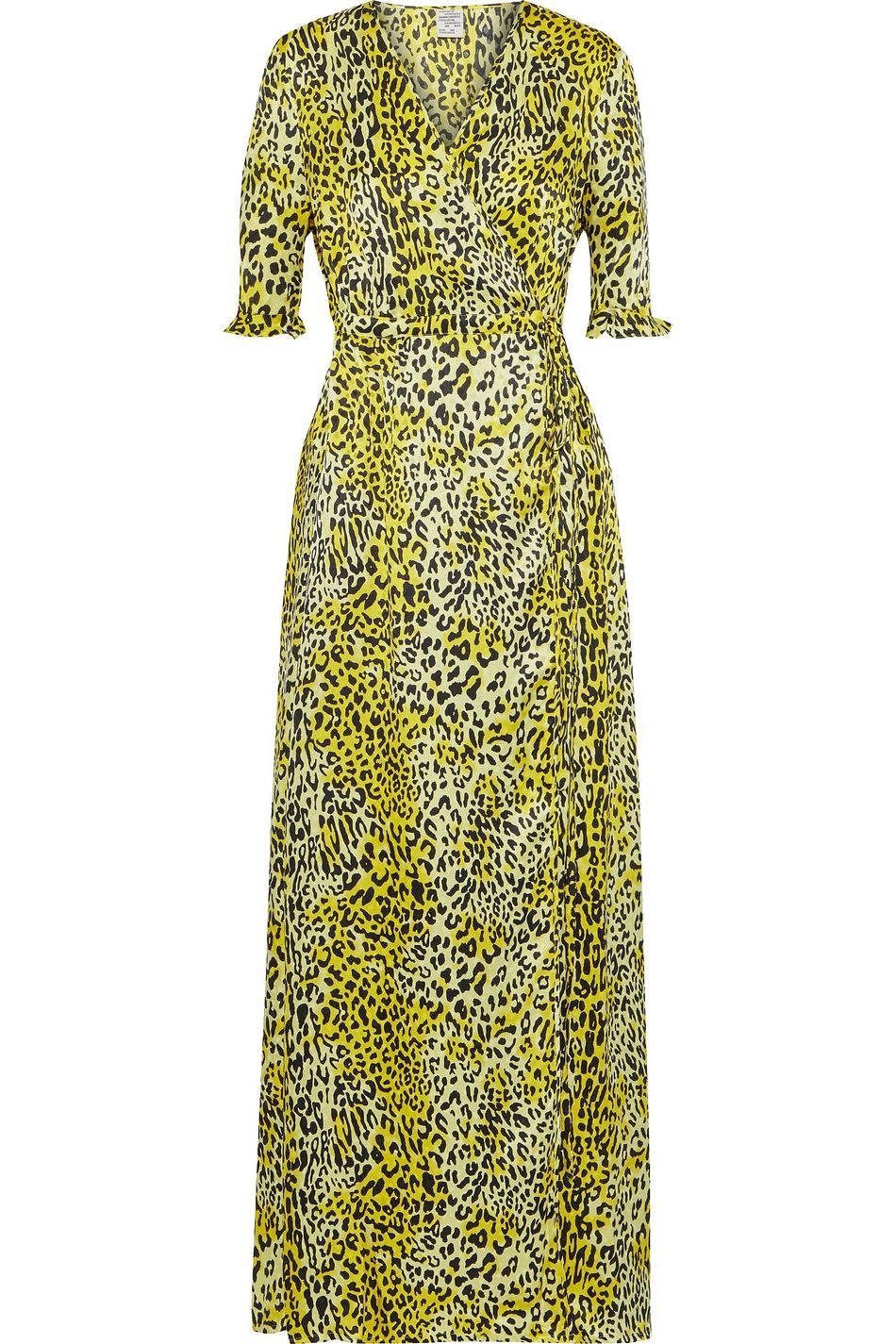 yellow silk wrap dress