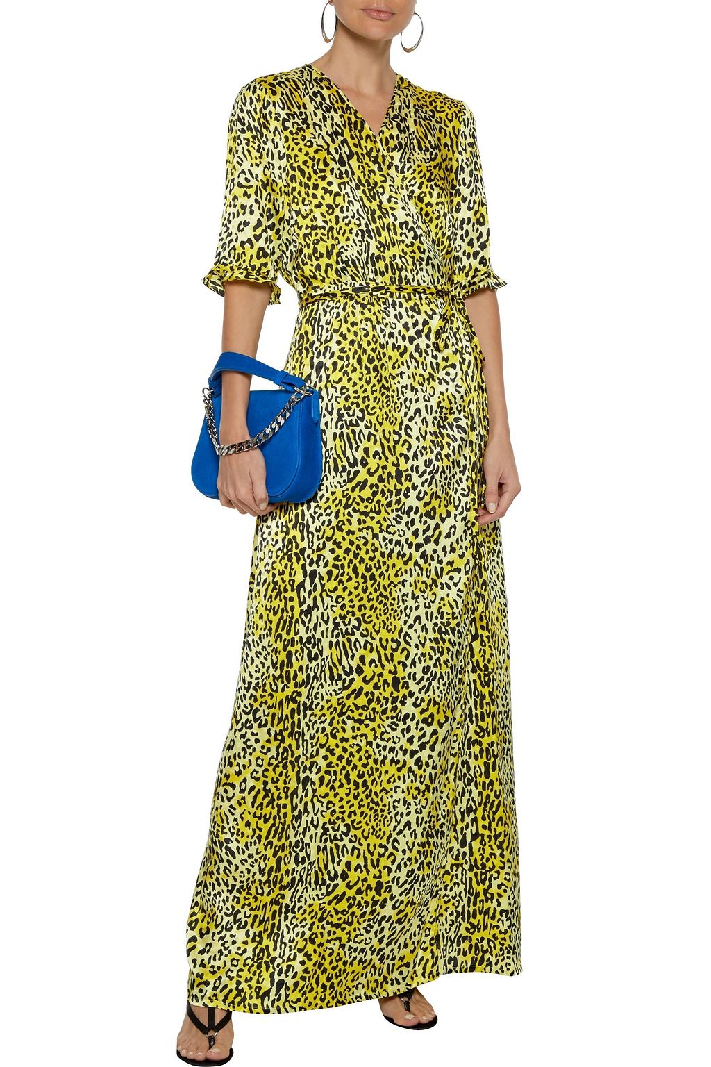 BAUM UND PFERDGARTEN Adelita leopard-print silk-jacquard maxi wrap dress